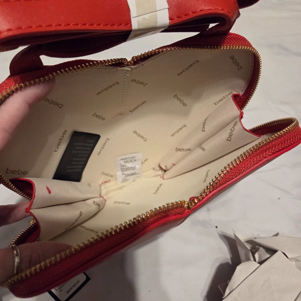 Bebe Red Heart Crossbody Bag #0007 - Picture 3 of 9